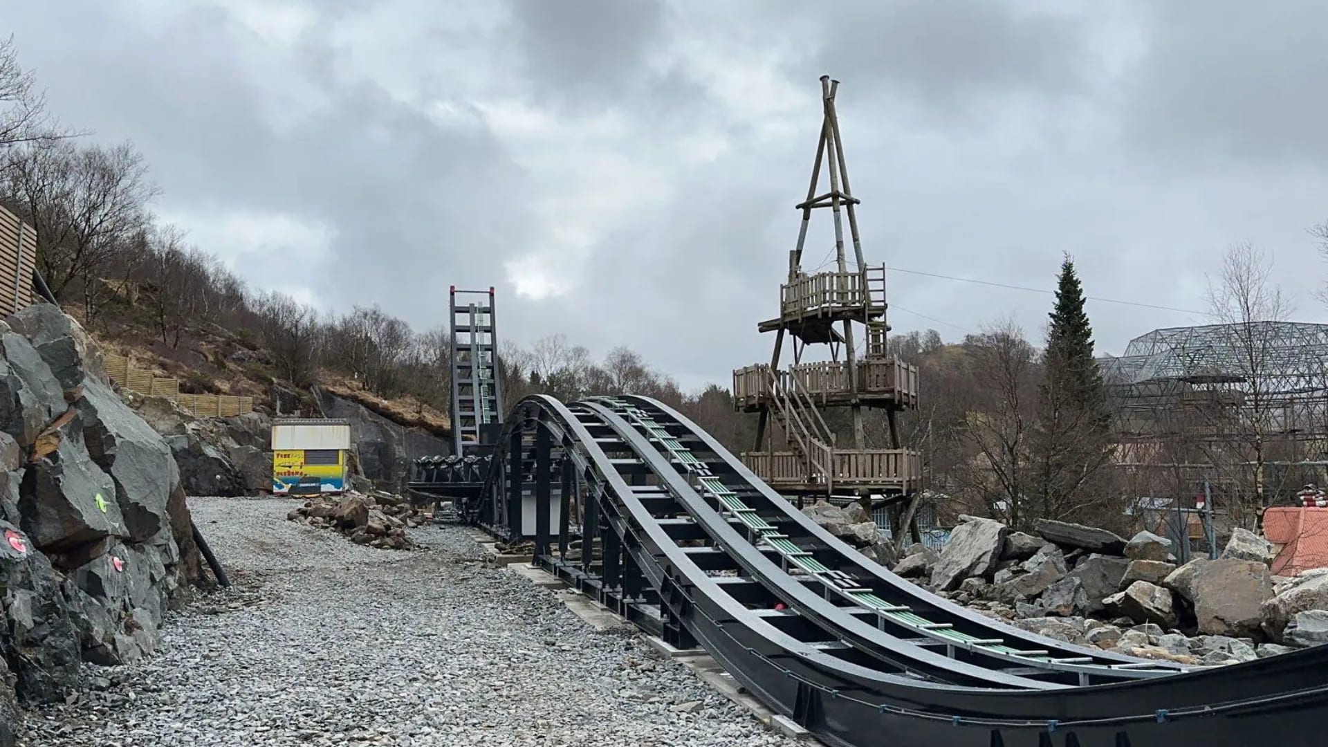 The “Raset” roller coaster at Kongeparken, standing on the foundations we cast.